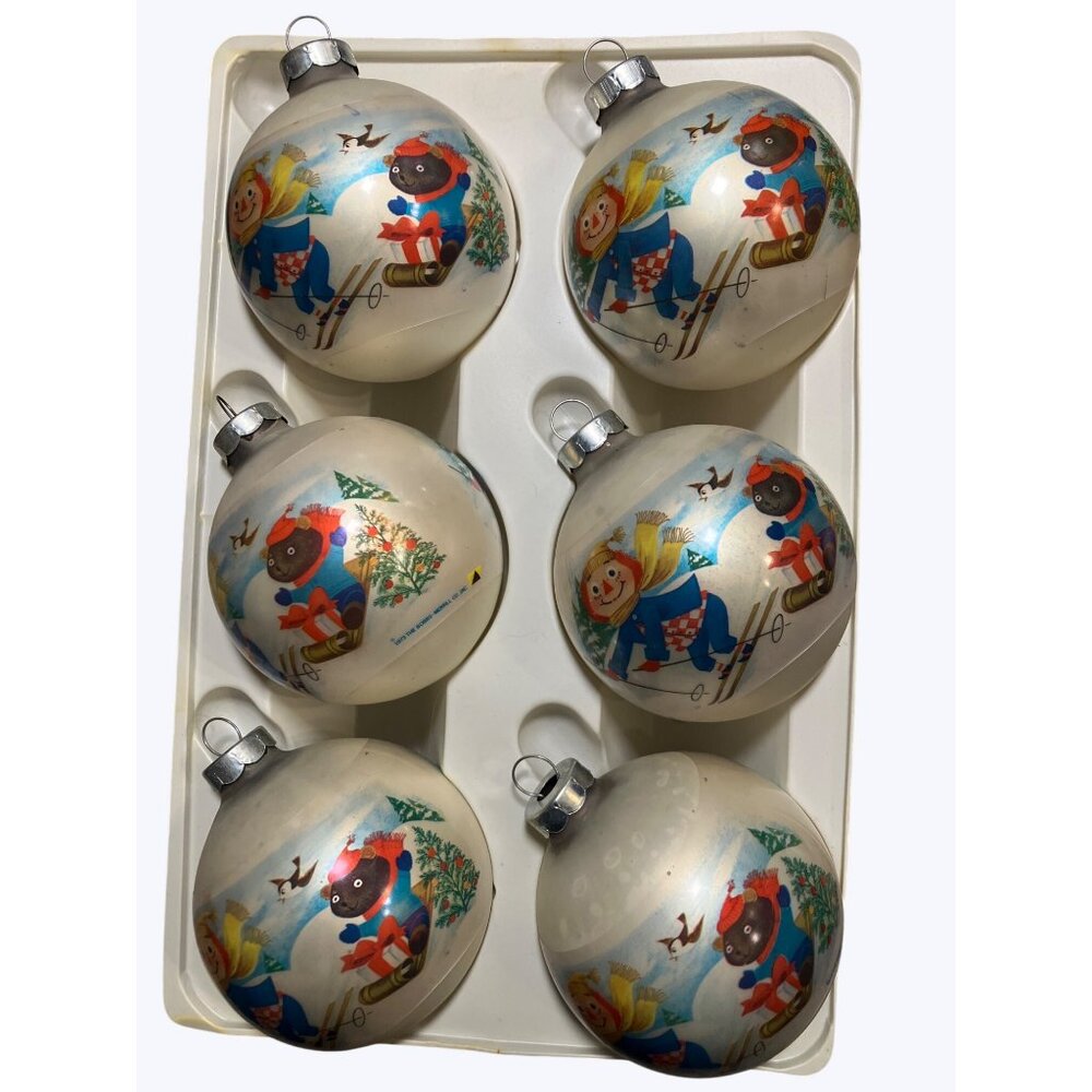 Corning Glass Works Christmas Decor Set Of 6 Vintage Ornaments